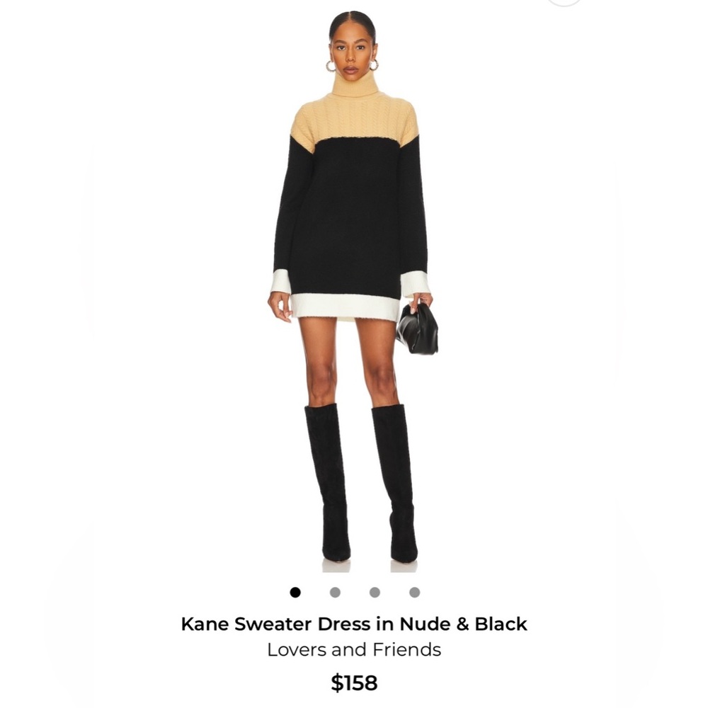 Lovers + Friends Nude and Black Sweater Dress